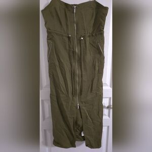 ⚡️ Olive Green Nylon Midi Dress By Future Collective.